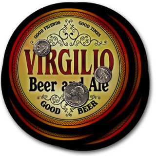 Virgilio s Beer & Ale Coasters   4 Pack