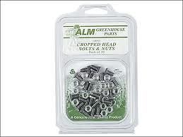 CROPPED HEAD BOLTS & NUTS   GREENHOUSE PARTS BY ALM GH003 PACK OF 20