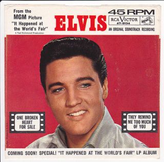 ELVIS PRESLEY RCA 47  8134 PS Only   One Broken Heart For Sale