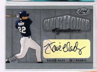 2002 LEAF XAVIER NADY AUTO #69/100 CLUBHOUSE SIGNATURES PADRES ~362