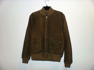 Ralph Lauren RRL Mens Brown 100% Deerskin Suede Leather Jacket * NWT $