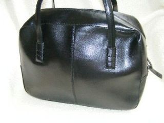 Alfani Leather Genova Handbag Dome Bag Purse Black Zip Top NWT New
