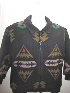 High Grade Western Wear Black Navajo Wool Blanket Coat Jacket