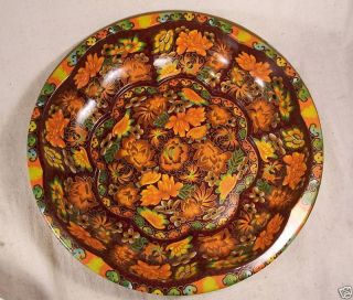 GORGEOUS DAHER DECORATED METAL WARE ROUND SERVING BOWL 10 1/4