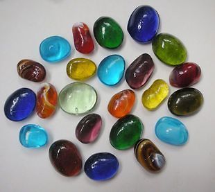 500g irregular colorful Glass Pebbles / Stones home decoration  NEW