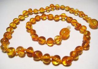 BEADS BALTIC AMBER TEETHING BABY NECKLACE HONEY