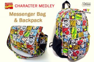 Marvel Comics Messenger Shoulder Book Bag   Backpack   DJ Laptop Tote