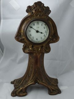 American Art Nouveau Clock. New Haven Clock Co. 8 DAY MEASURE 28 CM