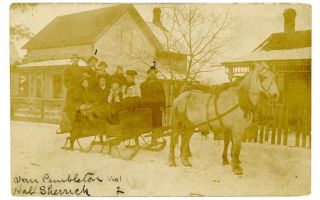 Ohio   HORSE DRAWN SLED IN SNOW ON CHRISTMAS DAY   RPPC Postcard