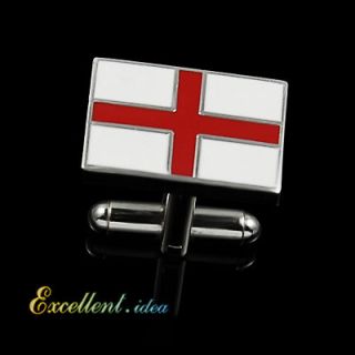 Buy 5 Get 1 Free RED CROSS ENGLISH FLAG WHT ENAMEL SILVER TONE WEDDING