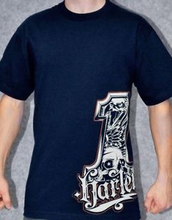 Harley Davidson Mens Allegiance #1 Deep Navy Blue Short Sleeve T Shirt