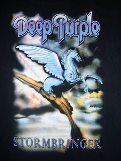 Deep Purple T Shirt Stormbringer Black Large 60s 70s Hard Rock Music