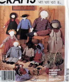 Vtg 80s Marti Michell Amish doll folkart pattern 3 size