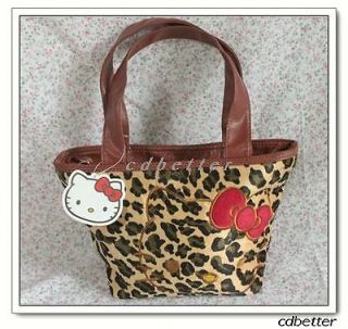Lovely Kitty Leopard Print Style Womens Girls Tote Lunch Picnic Bags