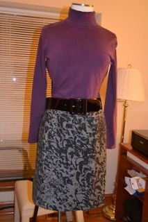 ANN TAYLOR Lot Of M Tops, Sweaters, Black Patent Belt, Skirt 8 Petite