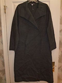 New Eileen Fisher Sm Md Charcoal Wool Cashmere Maxi Coat OOAK