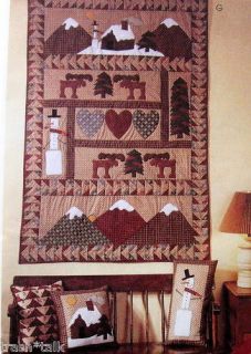 American Tradition Quilt wall hanging pattern Applique Moose Cabin