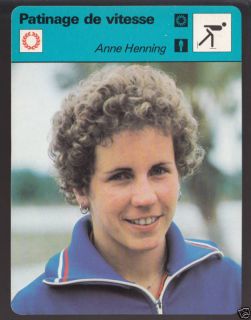 ANNE HENNING Speed Skating FRANCE SPORTSCASTER CARD