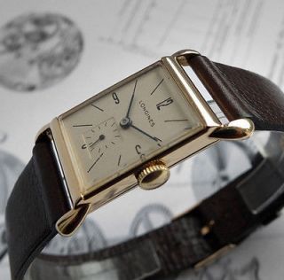 LONGINES 14K Solid Gold Gents Art Deco Vintage Watch 1946 ABSOLUTELY