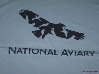 Large Light Blue National Aviary Graphic Tee Tshirt Shirt New