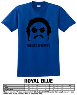 Weekend at Bernies funny movie royal blue t shirt