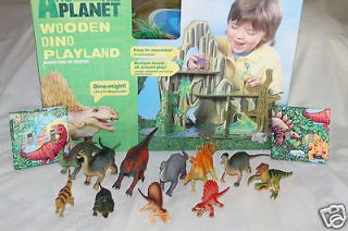 Animal Planet Wooden Dinosaur playland Lot 11 DINOSAURS L@@K Light