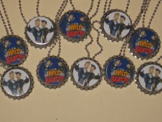 wild kratts inspired party favors lot of 10 bottle cap ball chain