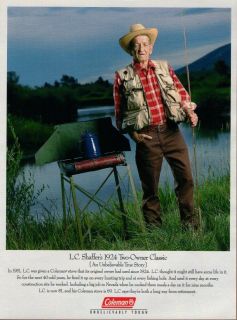 COLEMAN STOVES (lake fishing)    1993 Magazine Print Ad /J