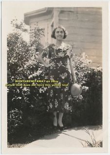 1930s Photo Mamie Lemos San Jose California Flowers CA