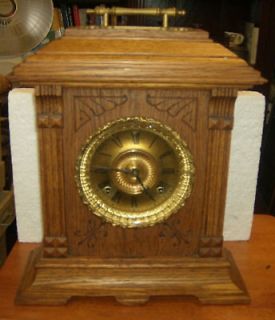 Antique ANSONIA oak case SUSSEX parlor clock Fixer .