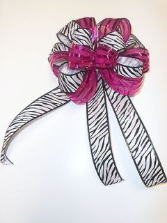 Zebra Print and Pink Bow, Zebra Print Wedding Bow,Zebra Decorative