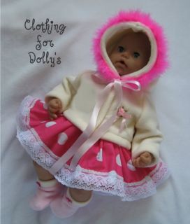 TWO PIECE BABY DOLLS CLOTHES OUTFIT FIT ANNABELL CHOU REBORN BORN 12