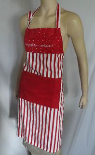 red & white candy cane striped Naughty or Nice Apron Christmas