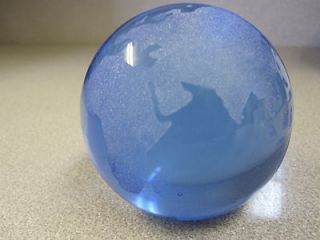 Glass Globe Paperweight with Etched Frosted Continents   Regular Size
