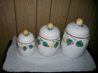 Country Apple Canister Set Of 3 Ceramic Country Kitchen Decor