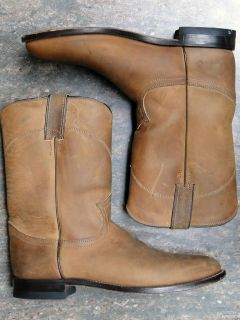 Vintage JUSTIN 2252 Bay Apache 13 Western Roper Boots CUSHION INSOLE