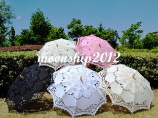 &color Battenburg lace Parasol Umbrella,hand fan for Bridal Wedding