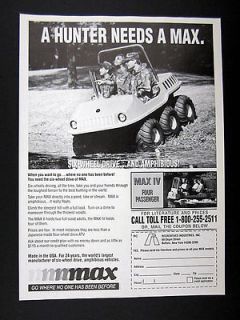 Recreatives Industries Max Amphibious Vehicle Hunting Use 1994 Ad