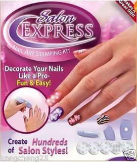 Salon Express Professional Nail Art Stamping Kit Polish Decoration