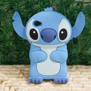 Blue 3D Stitch Silicone Soft Cover Case For Apple iPod Touch 4 /4G