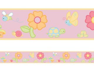 APRIL SHOWERS CUTE PINK GIRLS DISCONTINUED WALLPAPER BORDER 51567