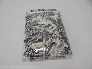 Victoria Park Toile Tailored Tier Curtains Black & Off White 678447