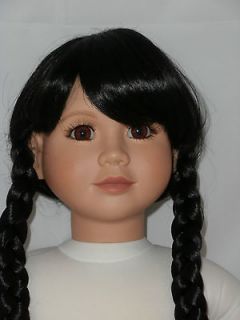 15 Doll Wig Fits My Twinn or Apple Valley Doll Ebony Black Braids