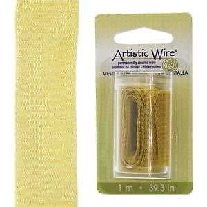 ARTISTIC WIRE MESH 18mm WIDE / 1 METER LENGTH GOLD COLOR