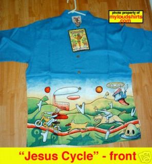 JESUS CYCLE  XL Mambo Loud Shirt /Hawaiian/Surf /Aloha
