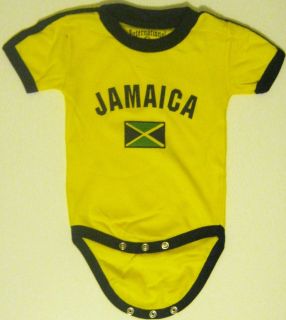 jamaica soccer flag kids baby onesie infant  jeresy football  futbol