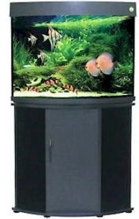 Compass Rose 36 Gallon Corner Fish Tank   Black w/ Aquarium Kit