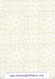 Joy Winter Garden Snow Tonal White on White Snowflake Novelty Quilting