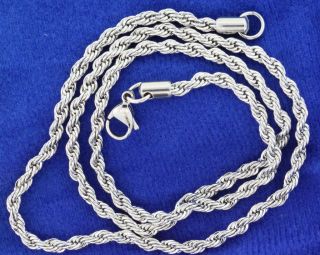 Stainless Steel Necklace Rope Chain 2mm 4mm 18,20,22,24 