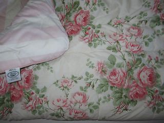 Laura Ashley Country Roses queen full bed comforter floral pink roses
